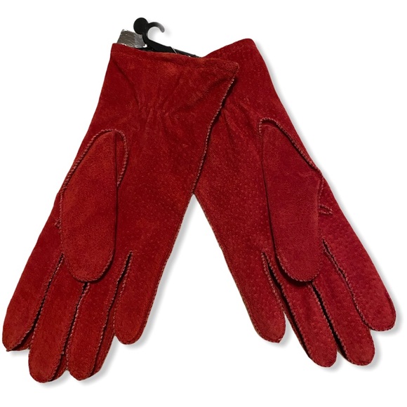 Fownes Brothers Accessories - Fownes Brothers Red Leather Gloves New Size Small